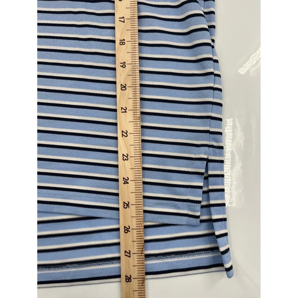 Polo Ralph Lauren Mens Performance Stripe Polo Shirt Light Blue Yellow Pony L